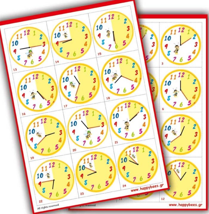 Clocks (Περιέχει 2 φύλλα Α4) Clocks (Περιέχει 2 φύλλα Α4)