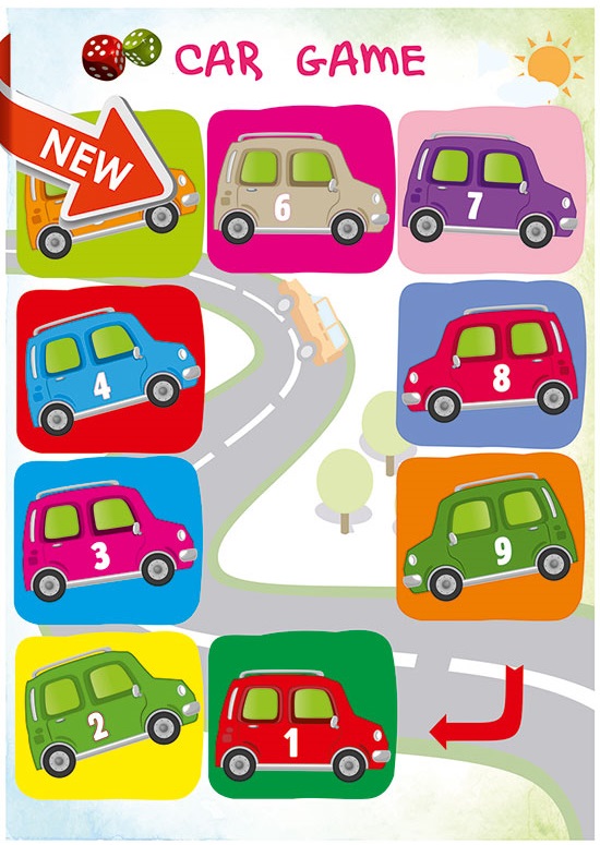 Game Board - Cars Αγγλικά Περιέχει 2 φύλλα Α4