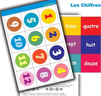 Les chiffres Γαλλικά Περιέχει 2 φύλλα Α4