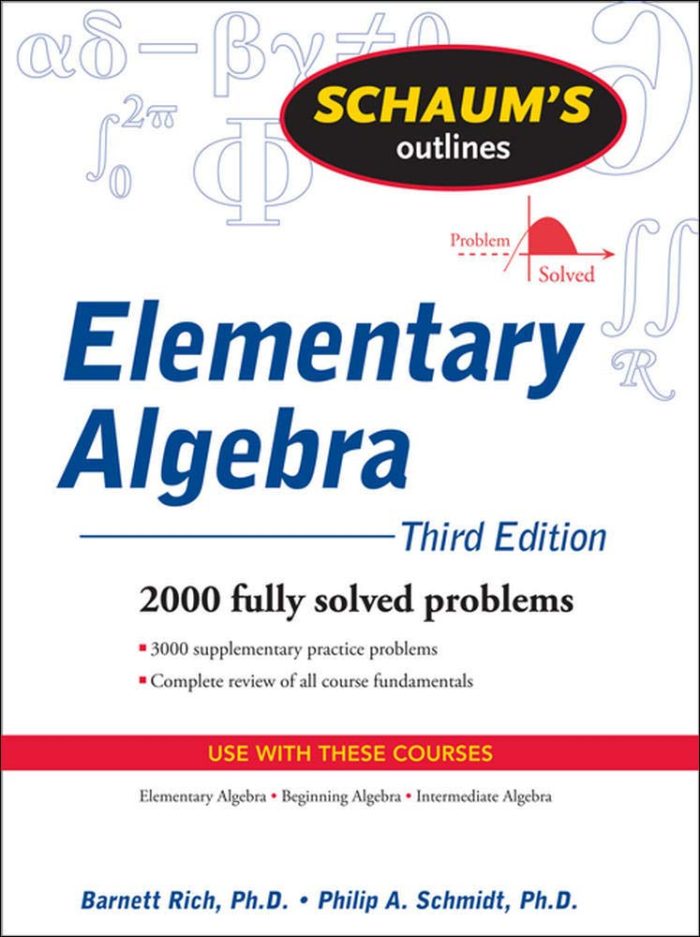 Schaum's Outline of Elementary Algebra Schaum's Outline of Elementary Algebra