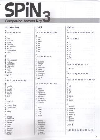 SPiN 3 Companion with Answer Key