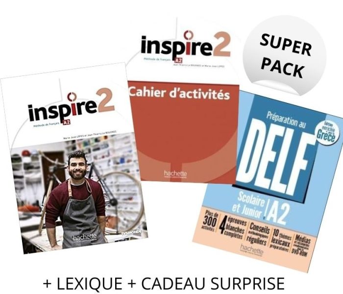 Inspire 2 Super Pack (Livre de l'eleve + Cahier d'activites + Cadeau Surprise + Lexique+ DELF Junior Scolaire A2) Inspire 2 Super Pack (Livre de l'eleve + Cahier d'activites + Cadeau Surprise + Lexique+ DELF Junior Scolaire A2)