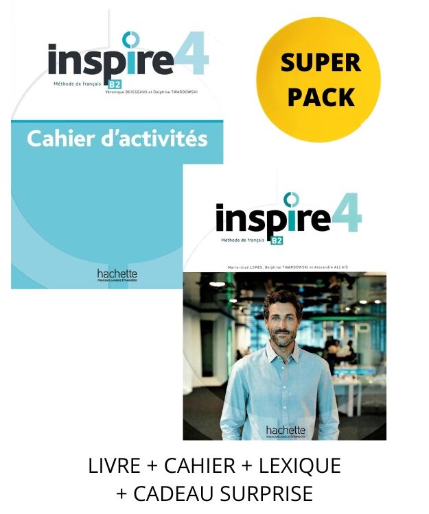 Inspire 4 (Livre de l' eleve + Cahier d'activites + Lexique + Test DELF + Cadeau Surprise)