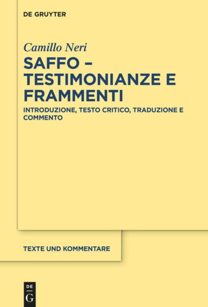 Saffo - testimonianze e frammenti Saffo - testimonianze e frammenti