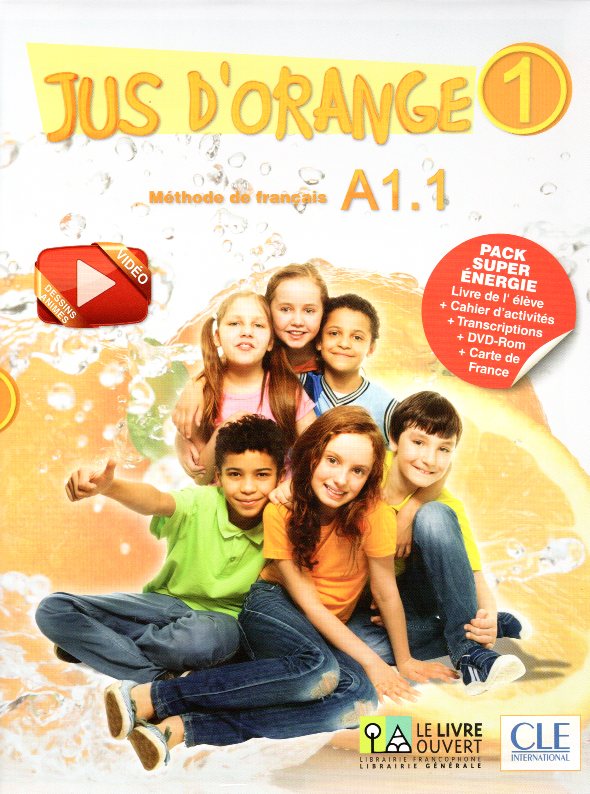 Jus d'Orange 1 A1.1 Pack Super Energie (Livre de l'eleve+Cahier+DVD-ROM+Carte de France+Transcriptions)
