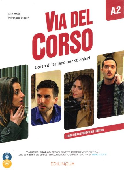 Via del Corso A2 Libro dello studente ed esercizi + 2 Audio CD + DVD Video