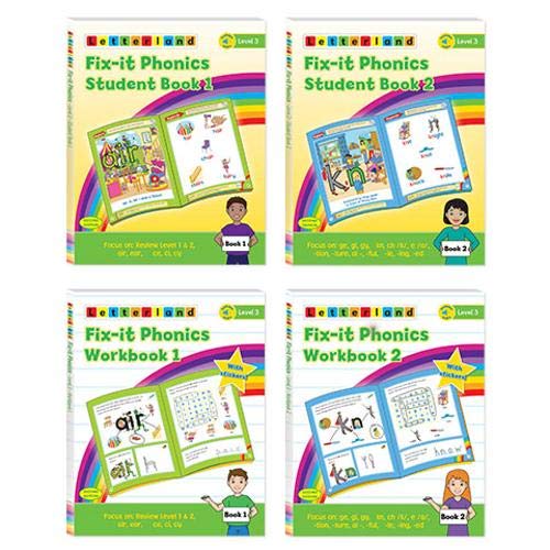 Fix-it Phonics - Level 3 - Student Pack Includes (Student Book 1,Student Book 2,Workbook 1,Workbook 2)