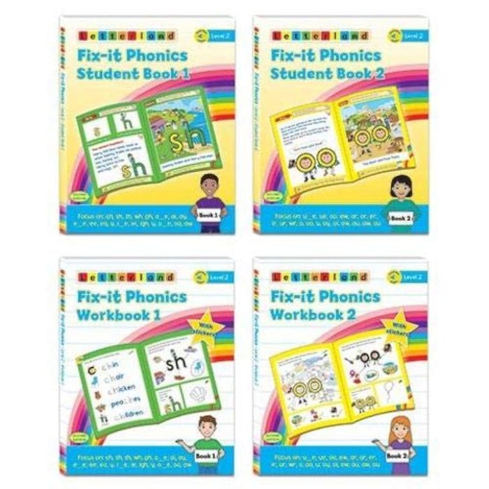 Fix-it Phonics - Level 2 - Student Pack Includes(Student Book 1,Student Book 2,Workbook 1,Workbook 2) Fix-it Phonics - Level 2 - Student Pack Includes(Student Book 1,Student Book 2,Workbook 1,Workbook 2)