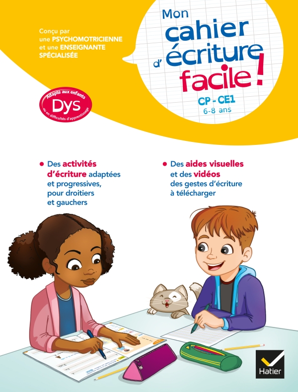 Mon cahier d'ecriture facile ! adapte aux enfants DYS ou en difficulte d'apprentissage CP-CE1