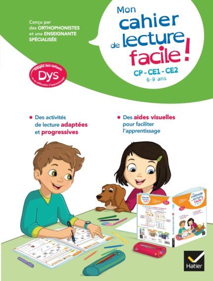 Mon cahier de lecture facile ! adapte aux enfants DYS ou en difficulte d'apprentissage CP-CE1-CE2