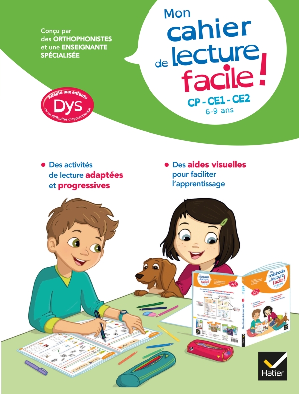 Mon cahier de lecture facile ! adapte aux enfants DYS ou en difficulte d'apprentissage CP-CE1-CE2