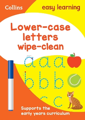 COLLINS EASY LEARNING : LOWER CASE LETTERS AGE 3-5 WIPE CLEA