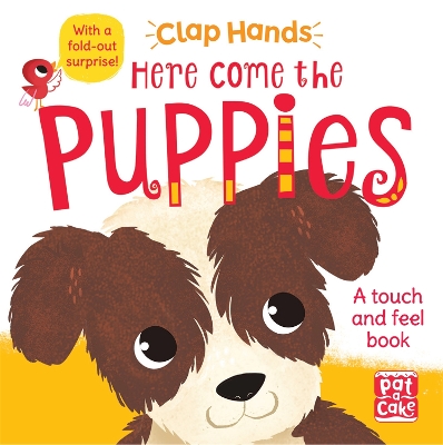 HERE COME THE PUPPIES: A TOUCH-AND-FEEL BOARD BOOK WITH A FO