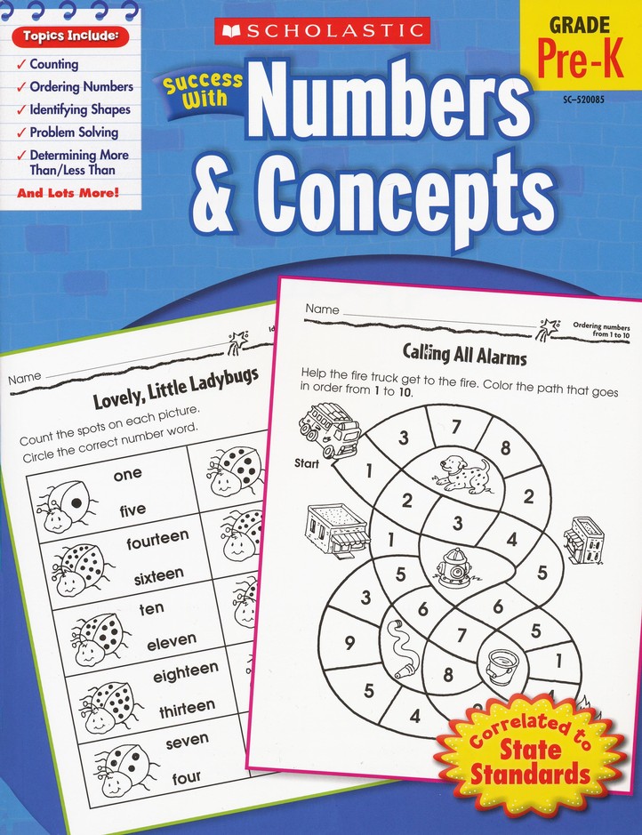 SUCCESS WITH NUMBERS AND CONCEPTS (GRADE PRE-K) - SCHOLASTIC