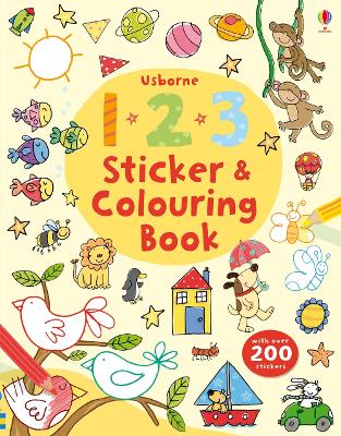 USBORNE : 123 STICKER   COLOURING BOOK PB - JESSICA GREENWEL