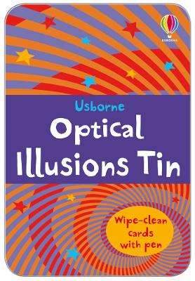 USBORNE : OPTICAL ILLUSIONS TIN (WIPE CLEAN CARDS WITH PEN)