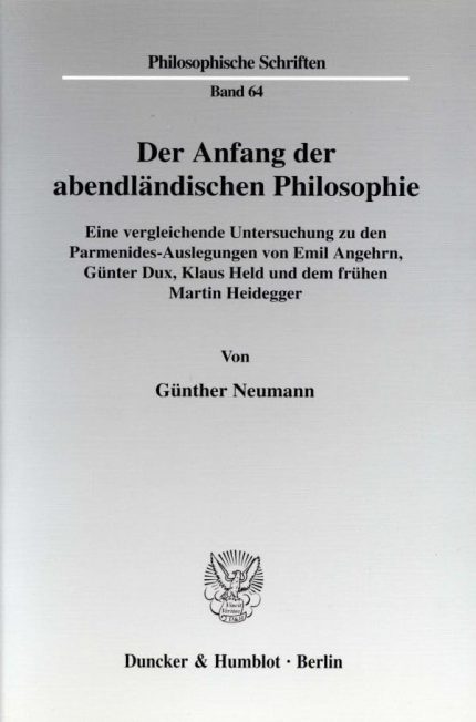 Der Anfang Der Abendlandischen Philosophie