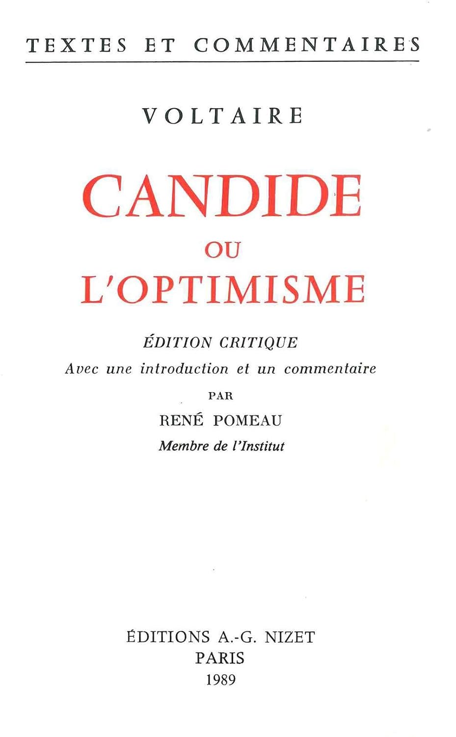 Candide ou l'Optimisme